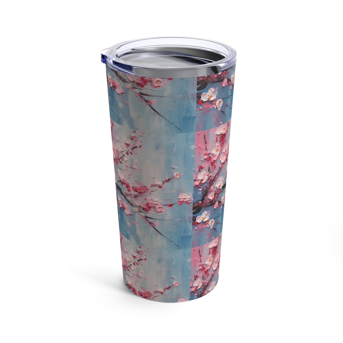 Cherry Blossom Abstract Painting Tumbler: A Delicate Blend of Nature and Art