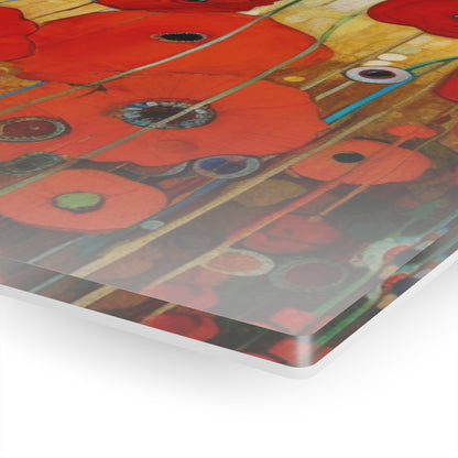 Floral Symphony: Acrylic Prints showcasing Gustav Klimt's Poppies in Art Nouveau