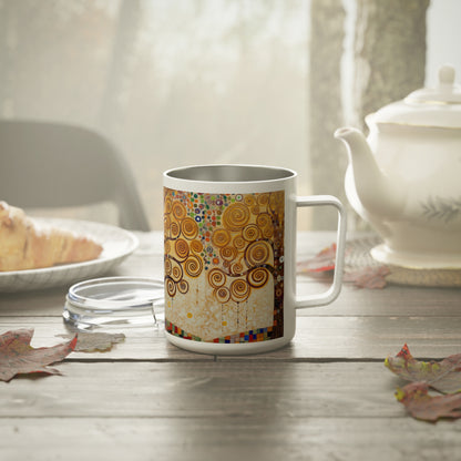 Vienna Secession Delight: Gustav Klimt Tree of Life Insulated Coffee Mug