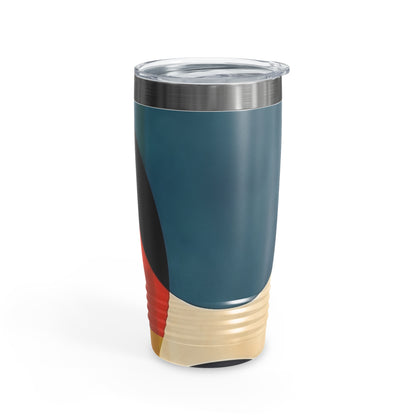 Retro Geometric Fusion: 1960s Fashion Inspired Midcentury Modern Ringneck Tumbler
