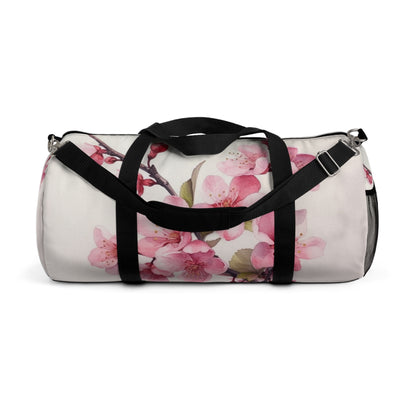 Artistic Flourish: Floral Watercolor Cherry Blossom Duffel Bag