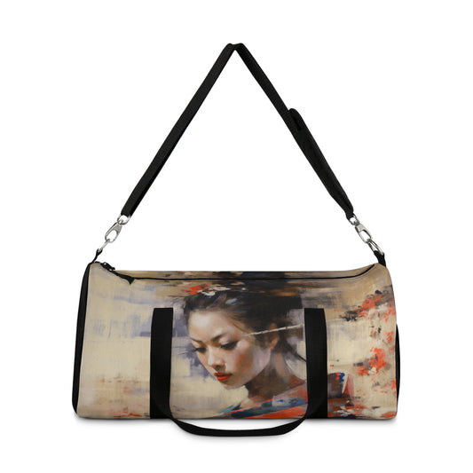 Japanese-Inspired Abstract Oil Painting Duffel Bag:Celebrating Geisha Beauty