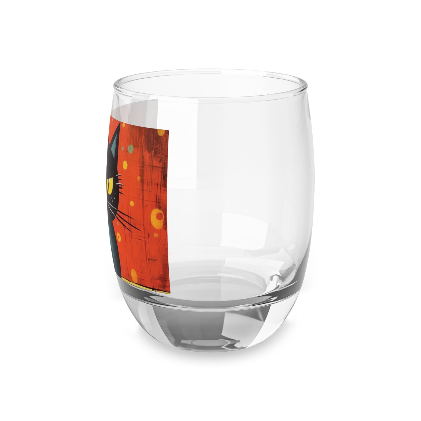 Fashionably Retro Feline: Midcentury Modern Whiskey Glass with a Vintage Cat-Inspired Flair