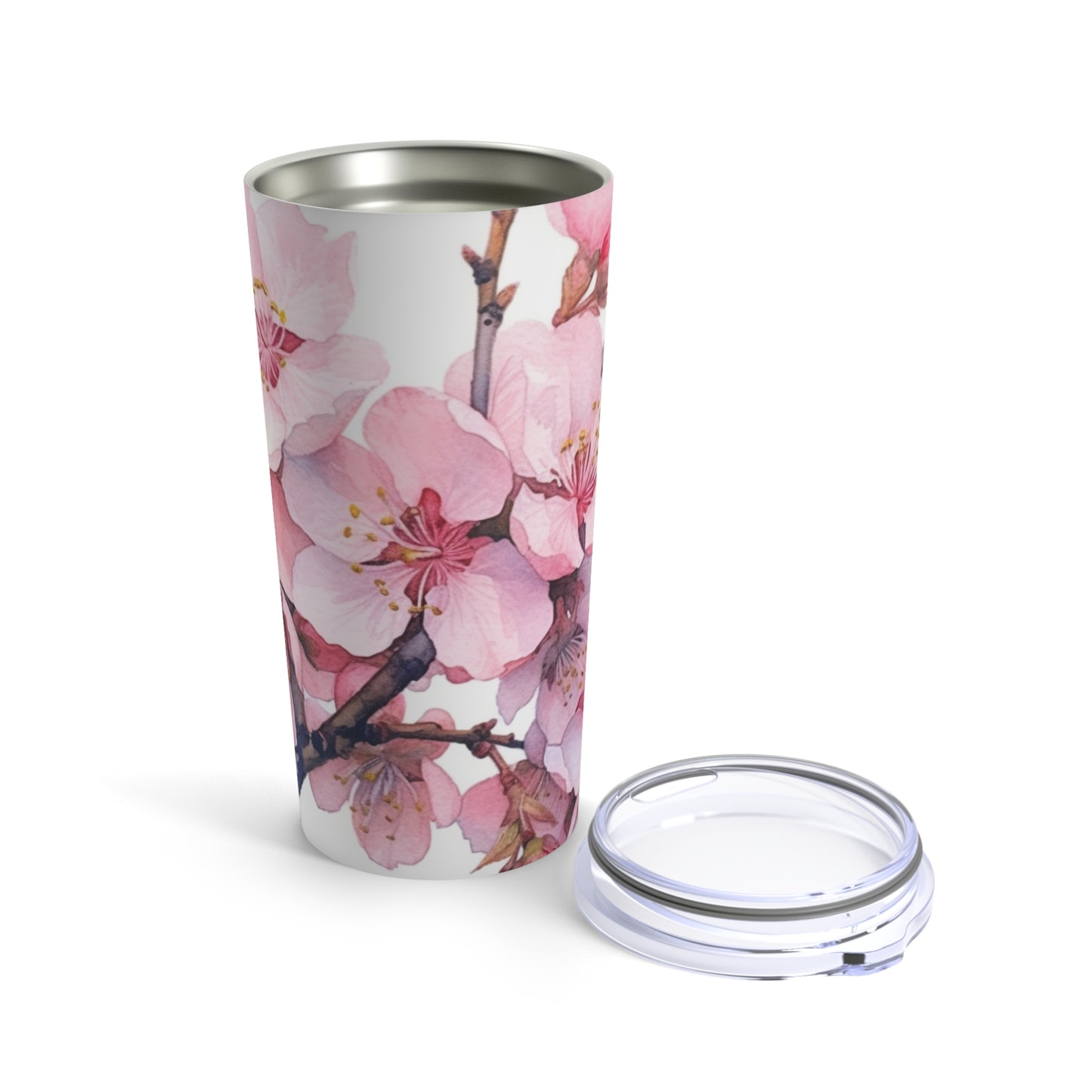 Whimsical Delight: Watercolor Cherry Blossom Tree Tumbler