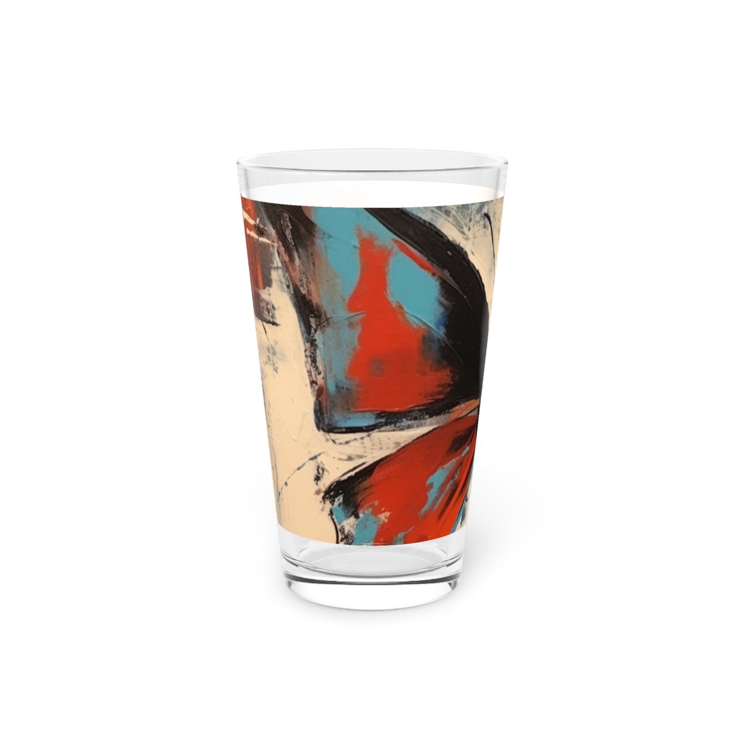 Pint Glass with Bauhaus-Inspired Butterfly: Embrace the Subtle Elegance of Nature