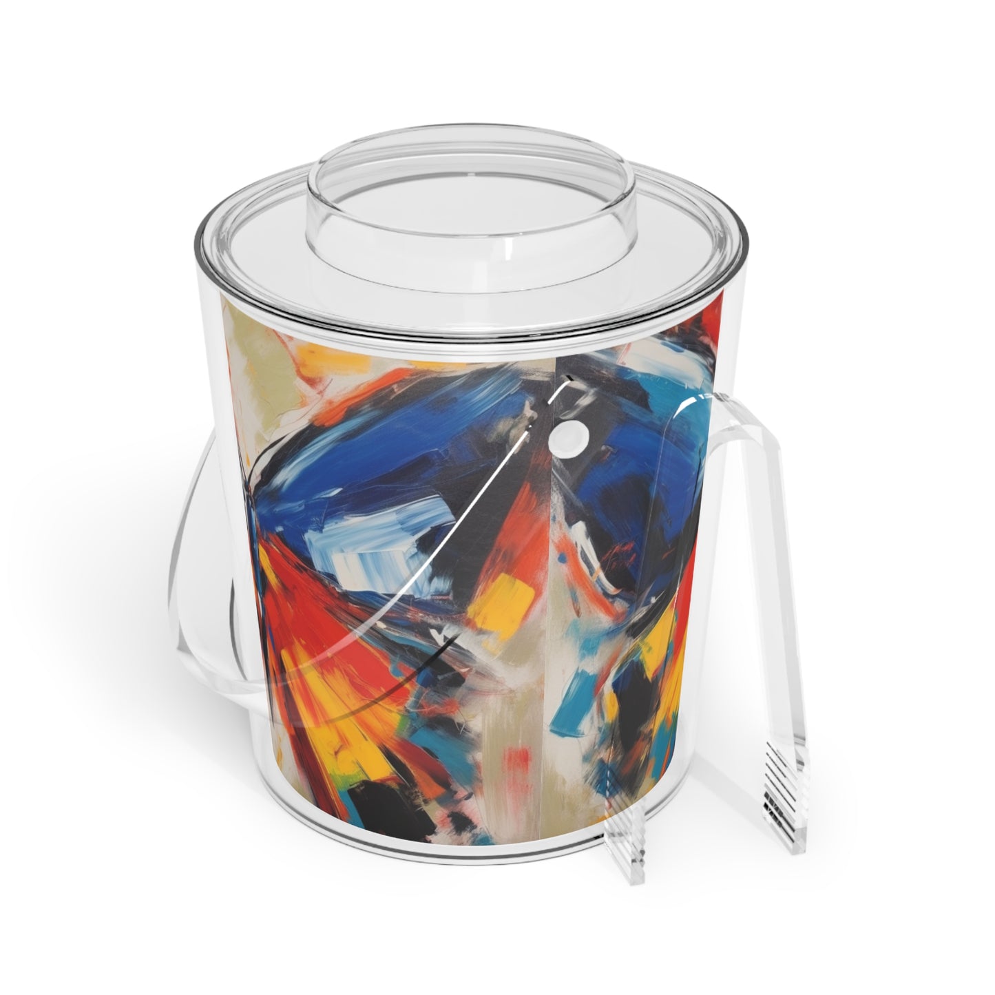 Brush Strokes of Butterfly Splendor: Ice Bucket with Tongs for Artistic Inspiration