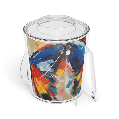 Brush Strokes of Butterfly Splendor: Ice Bucket with Tongs for Artistic Inspiration