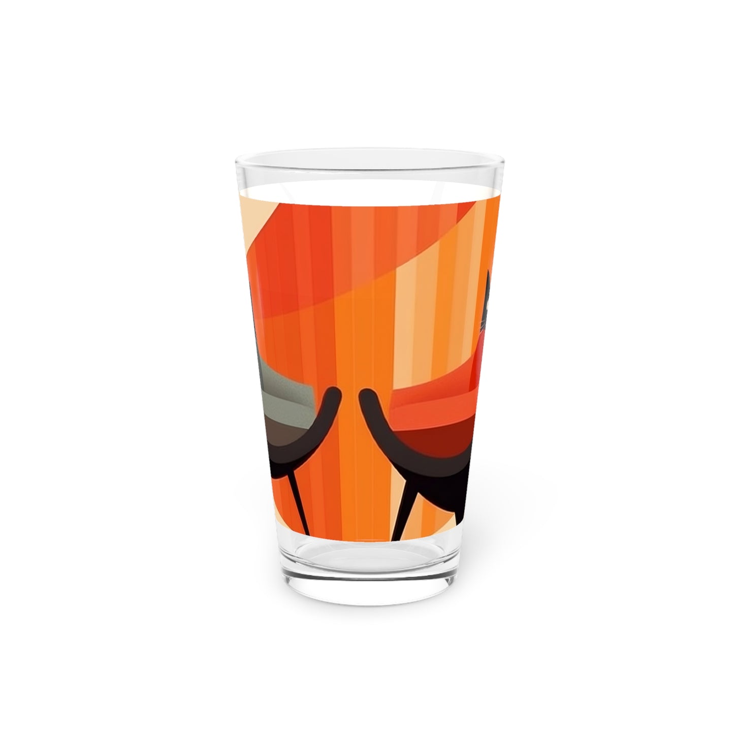 Retro Meowster: Step into the 1950s and 1960s with our Midcentury Modern Cat-inspired Pint Glass