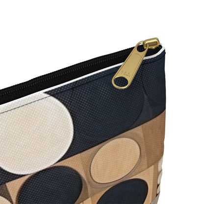 Geometric Simplicity in Earth Tones: Graphic Canvas Pouch