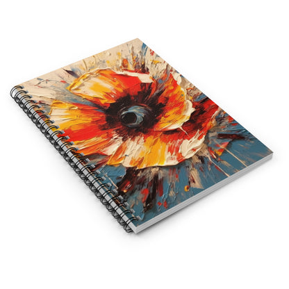 Poppy Symphony: Spiral Notebook with Abstract Floral Artwork