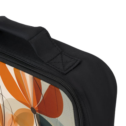 Botanical Chic: Flower Drawings and Minimalist Lunch Bag Design with Midcentury Flair