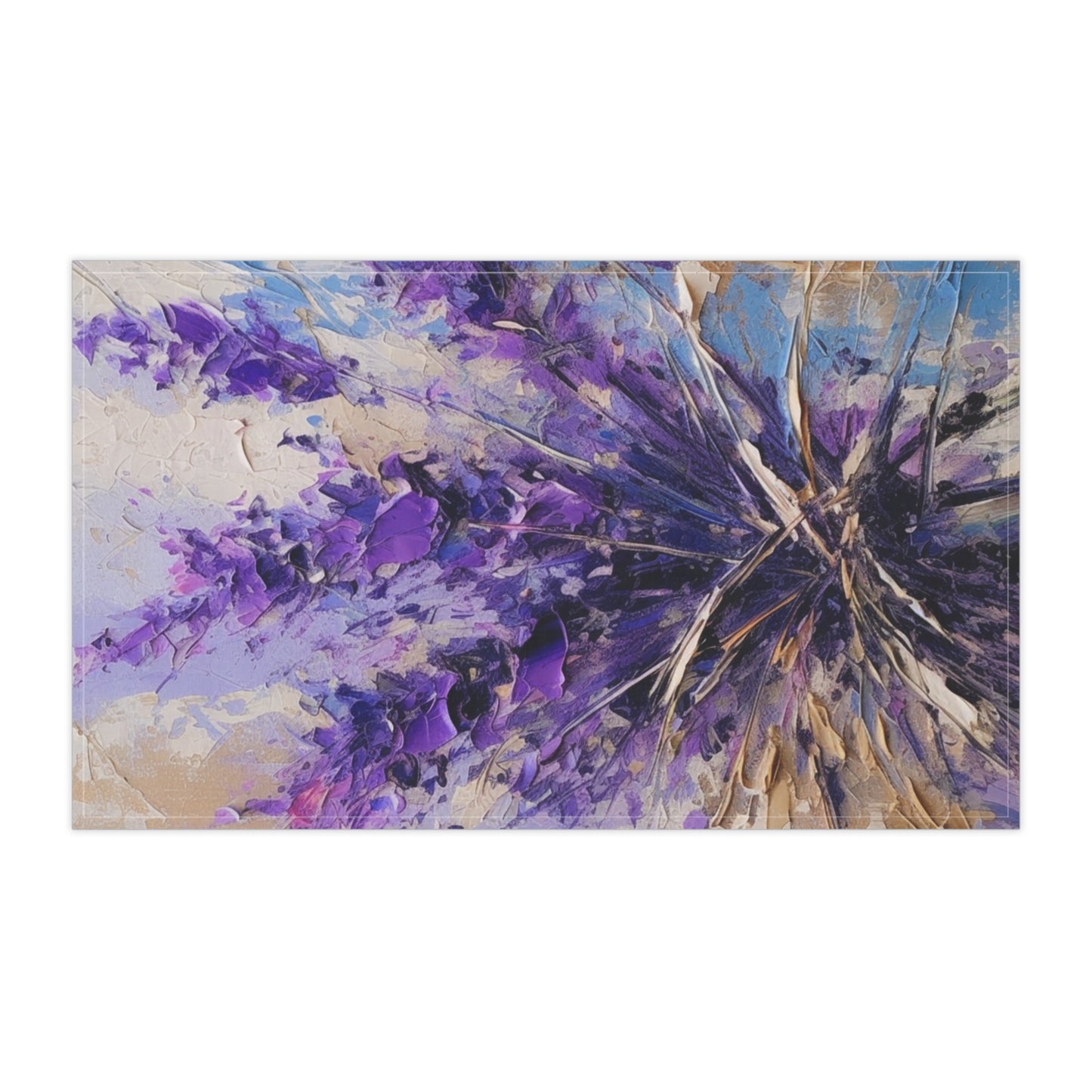 Vibrant Lavender Art on Kitchen Towel: A Floral Delight for Your Senses