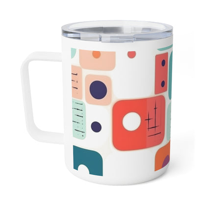 Abstract Art Insulated Coffee Mug: Modern meets Midcentury