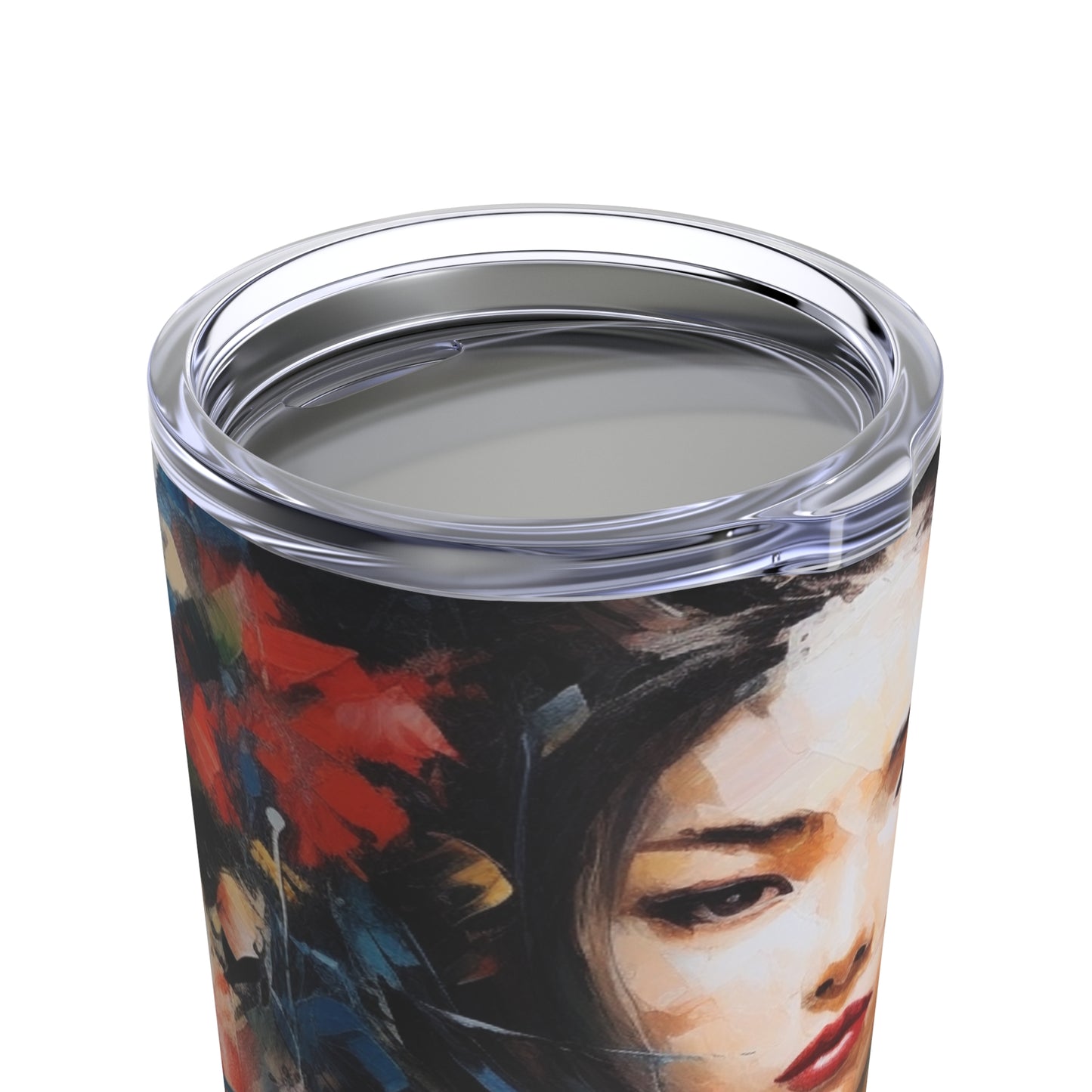 Abstract Geisha Art Tumbler: Captivating Brushstrokes in a Japanese Aesthetic