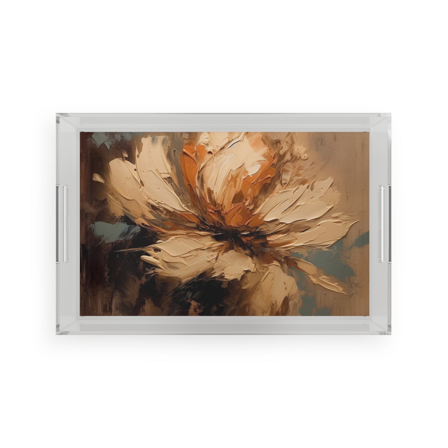 Artistic Fusion: Acrylic Serving Tray Infused with Tan Hua-Inspired Abstract Art