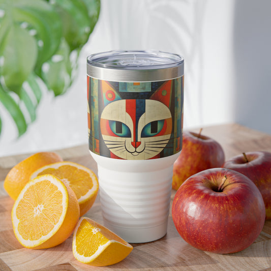 Artistic Vintage Vibes: Picasso-Inspired Midcentury Modern Ringneck Tumbler for Retro Fashion