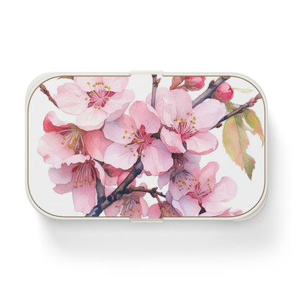 Whimsical Delight: Watercolor Cherry Blossom Tree Bento Box