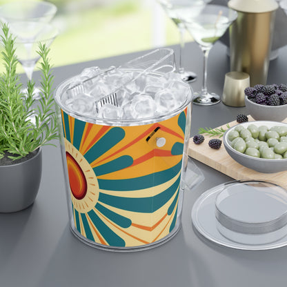 Atomic Age Sunshine: Midcentury Modern Sun Ice Bucket with Tongs
