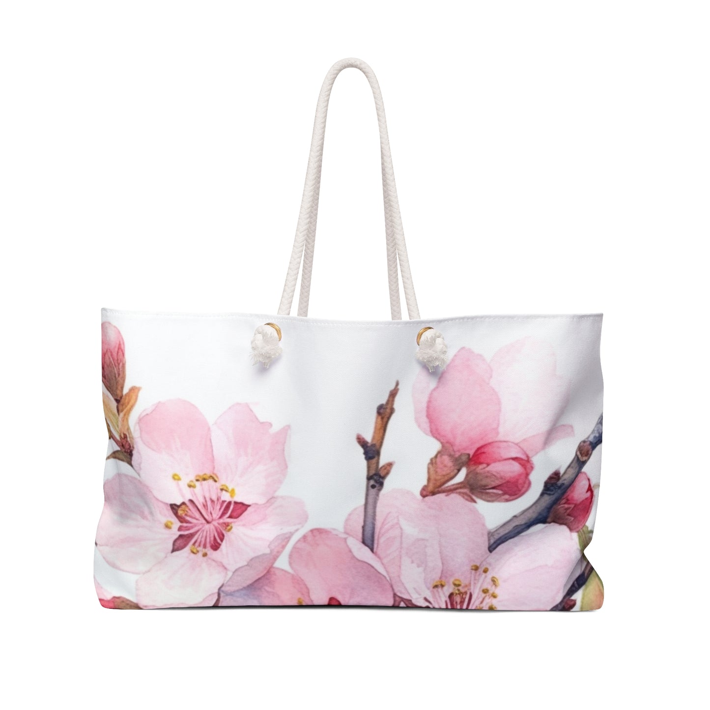Whimsical Delight: Watercolor Cherry Blossom Tree Weekender Bag