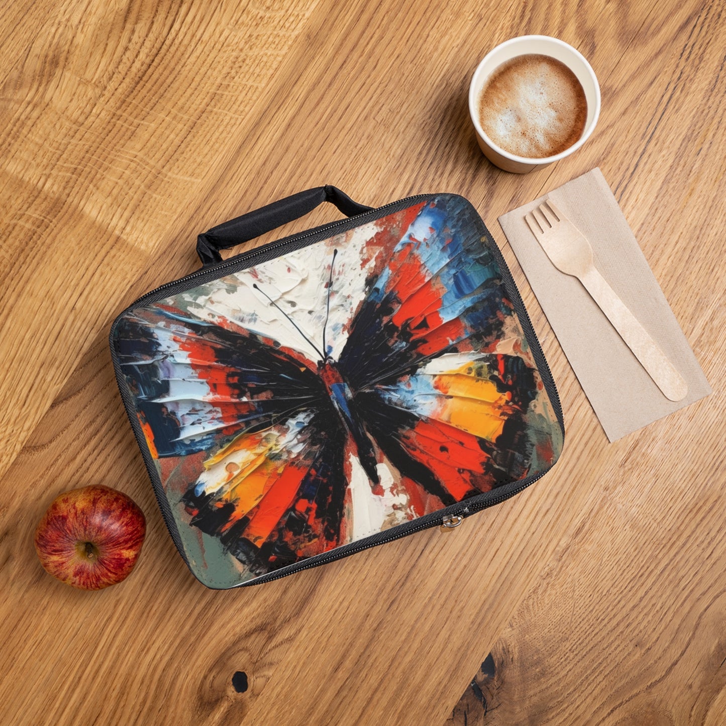 Lunch Bag with Bauhaus-Inspired Butterfly Drawing: A Harmonious Blend of Art and Functionality