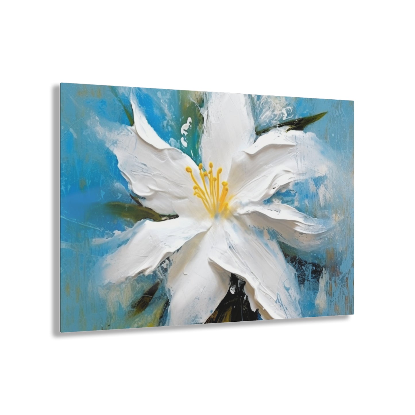 Ethereal Elegance: Acrylic Prints featuring an Abstract Oil Painting of Jasmine