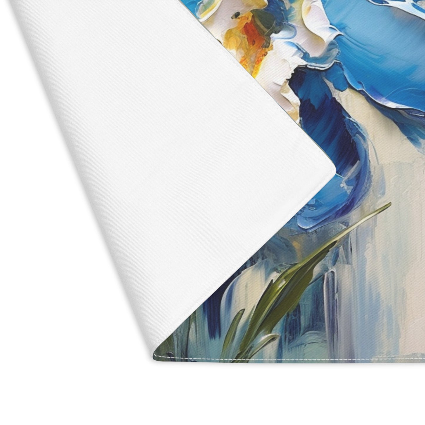 Embrace Artistic Expression with Blue Orchid Abstract Painting Placemat