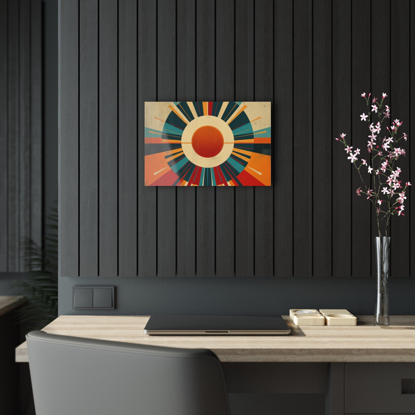 Minimalist Sunshine: Midcentury Modern Sun Acrylic Prints