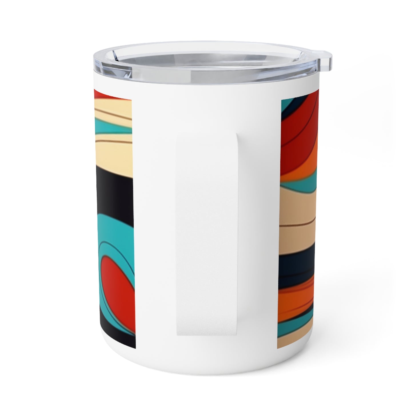 Midcentury Abstractions: Abstract-Inspired Insulated Coffee Mug for Atomic Age Design