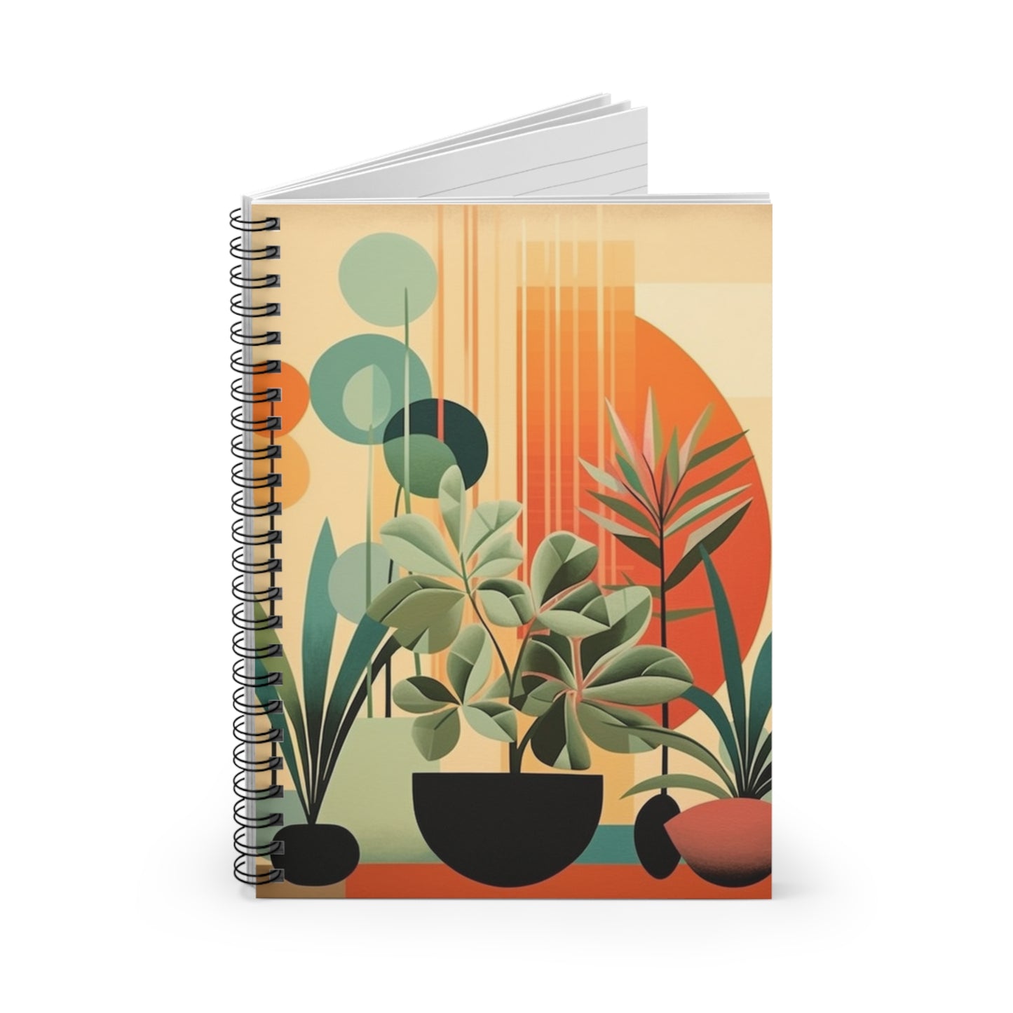 Botanical Beauty: Midcentury Modern Plant Spiral Notebook