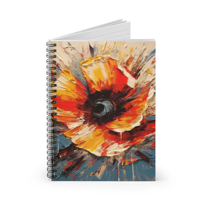 Poppy Symphony: Spiral Notebook with Abstract Floral Artwork