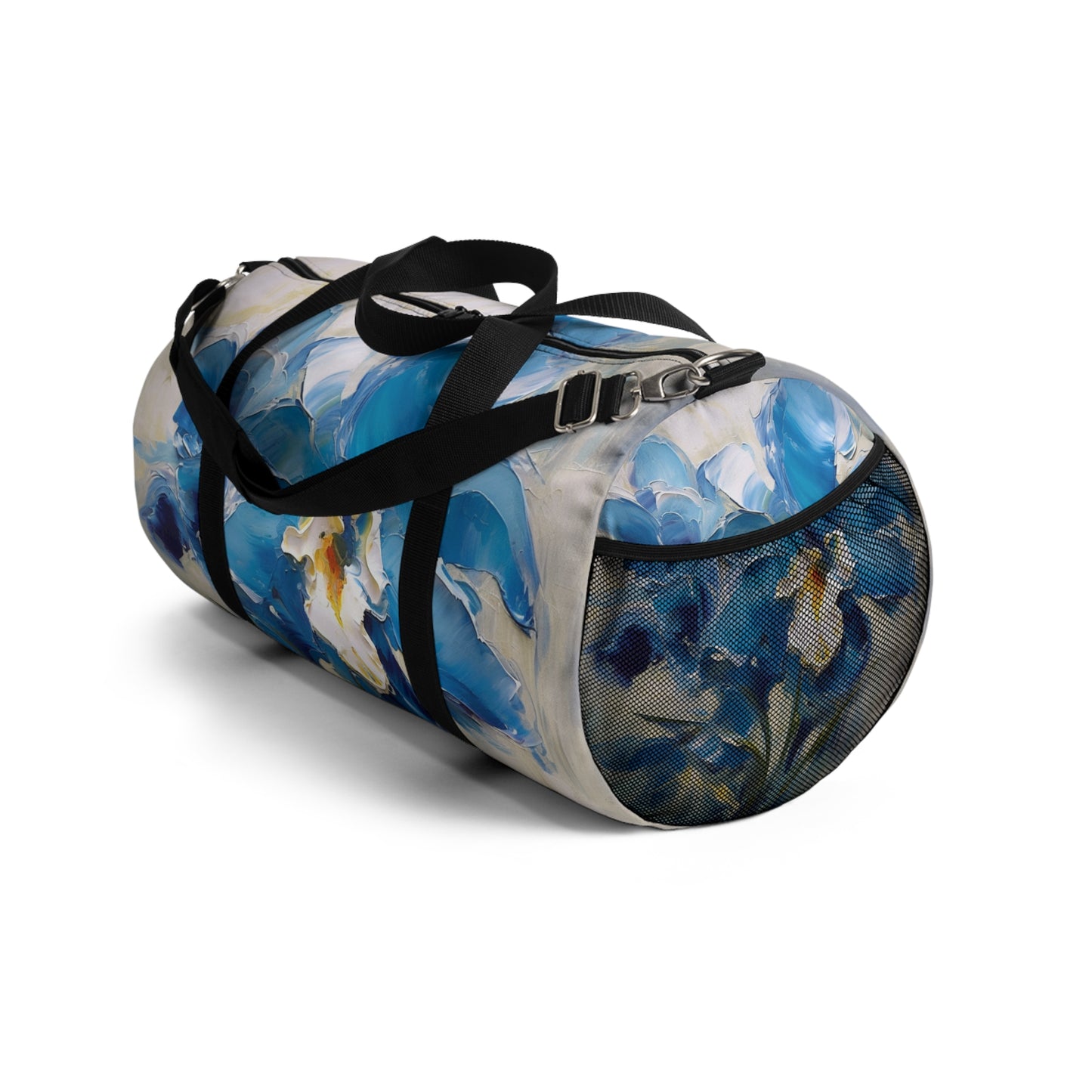Embrace Artistic Expression with Blue Orchid Abstract Painting Duffel Bag