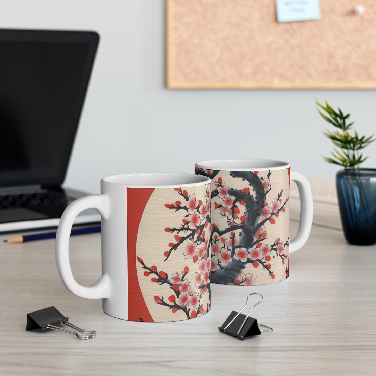 Floral Elegance: Ceramic Mug Adorned with Stunning Flower Drawings