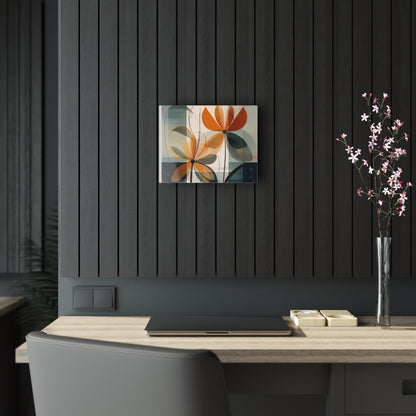 Botanical Chic: Flower Drawings and Minimalist Acrylic Prints Design with Midcentury Flair