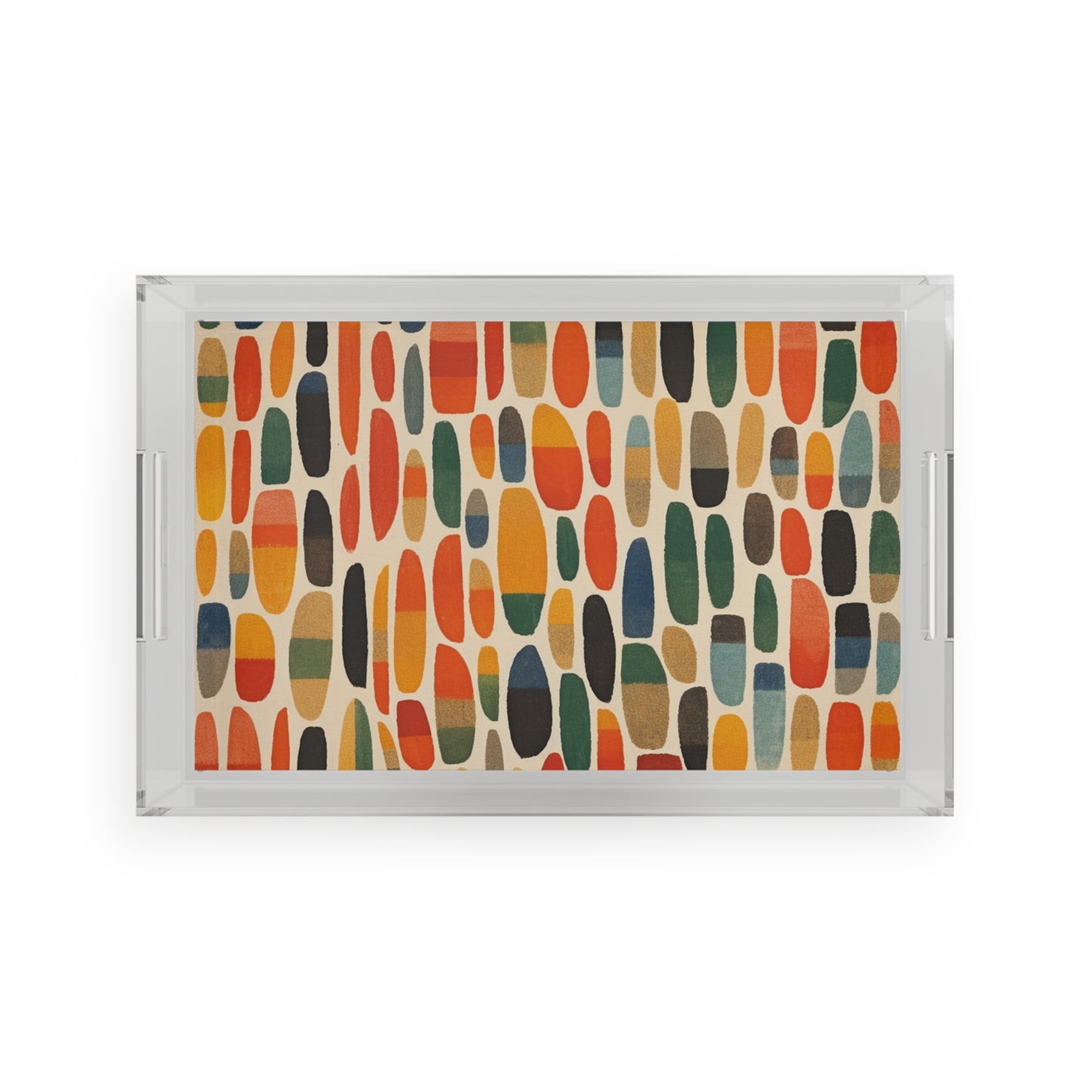 Modern Artistry: Acrylic Serving Tray with Translucent Colors