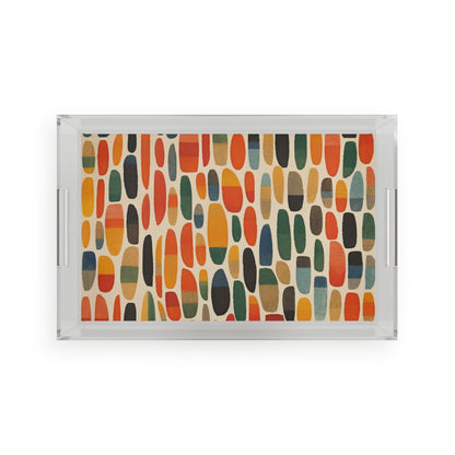 Modern Artistry: Acrylic Serving Tray with Translucent Colors