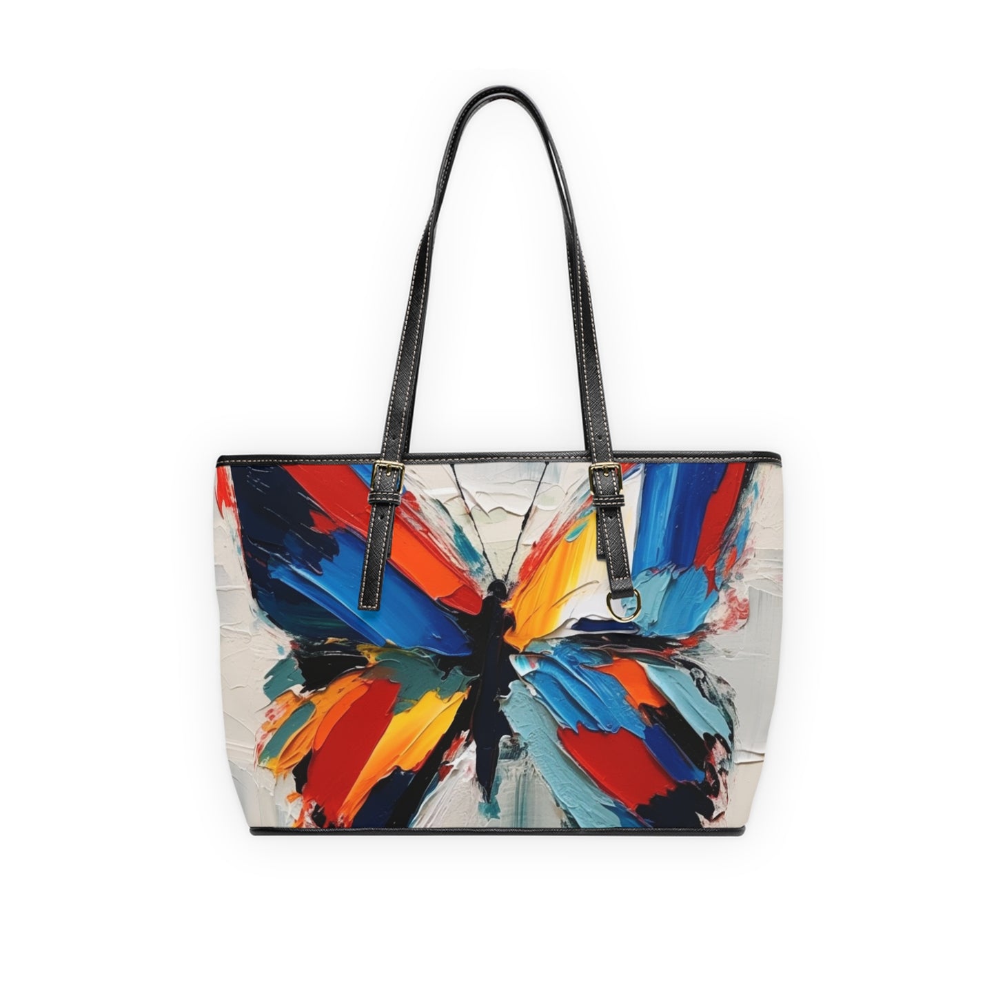 Abstract PU Leather Shoulder Bag for Art Lovers: Butterfly-Inspired Delight