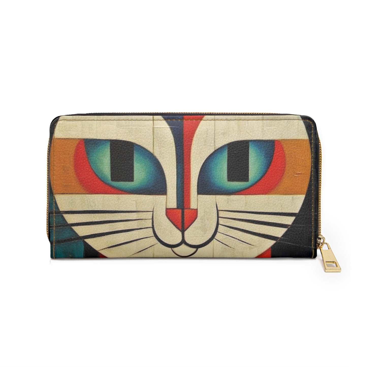 Artistic Vintage Vibes: Picasso-Inspired Midcentury Modern Zipper Wallet for Retro Fashion