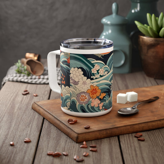 Japanese Art-inspired Kimono Insulated Coffee Mug