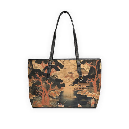 Custom Japanese Tapestry PU Leather Shoulder Bag: Your Personalized Artistic Statement