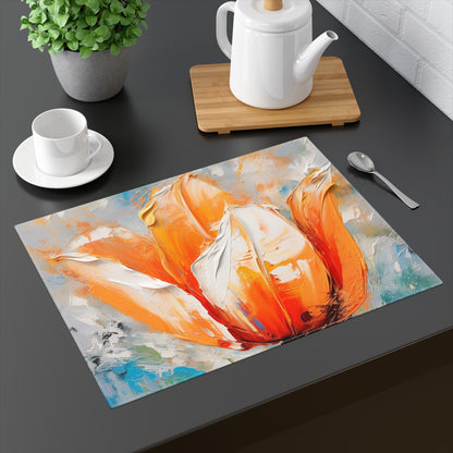 Placemat with Vibrant Orange Tulip: Embrace the Beauty of Nature