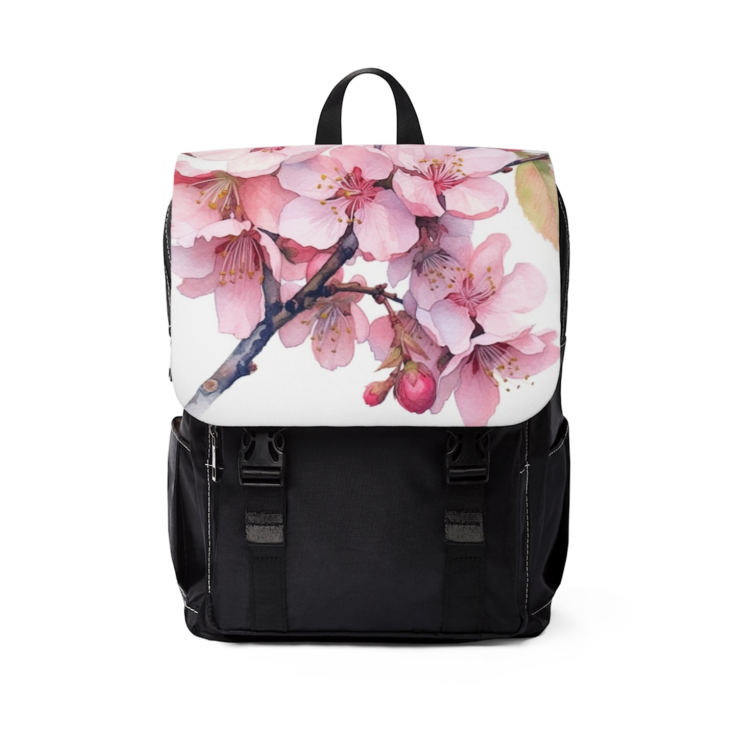 Whimsical Delight: Watercolor Cherry Blossom Tree Unisex Casual Shoulder Backpack