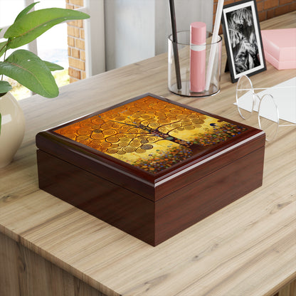 Symbolic Harmony: Gustav Klimt Tree of Life Jewelry Box, Embrace Artistic Elegance