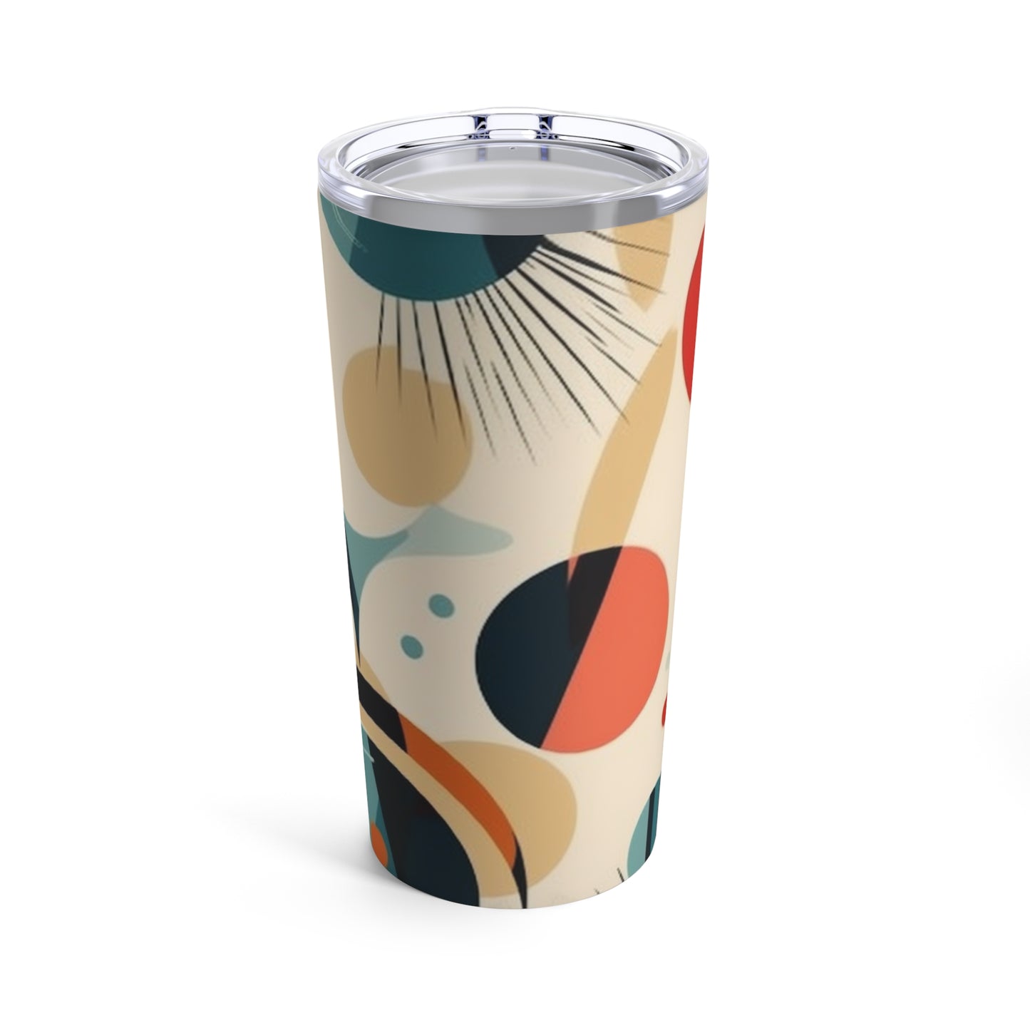Abstract Elegance: Midcentury Modern Tumbler with Modern Abstract Art and Vintage Fashion