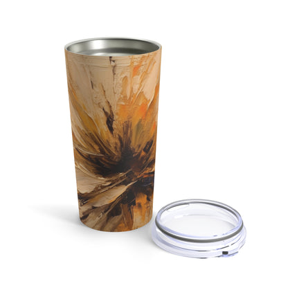 Abstract Tan Hua Painting on Tumbler: A Fusion of Art and Nature