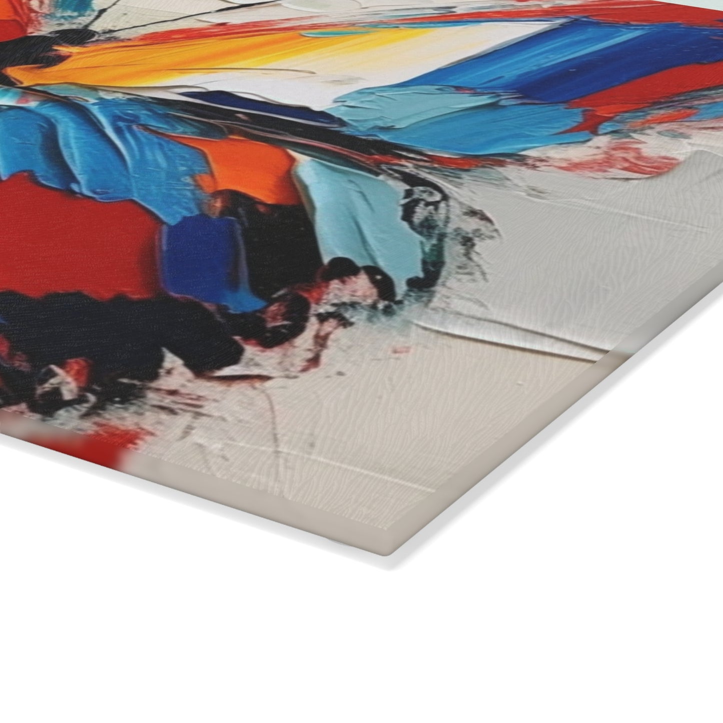Abstract Glass Cutting Board for Art Lovers: Butterfly-Inspired Delight
