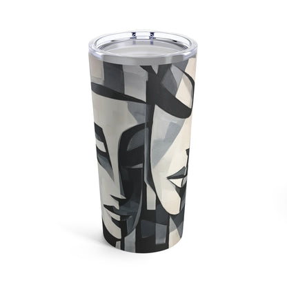 Abstract Oil Paint Tumbler: Cubist Artistry in a Portable Masterpiece