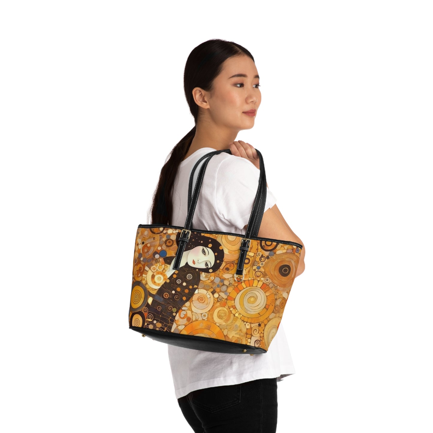 Sensual Symmetry: PU Leather Shoulder Bag Embodying the Essence of Symbolism in 19th Century Art