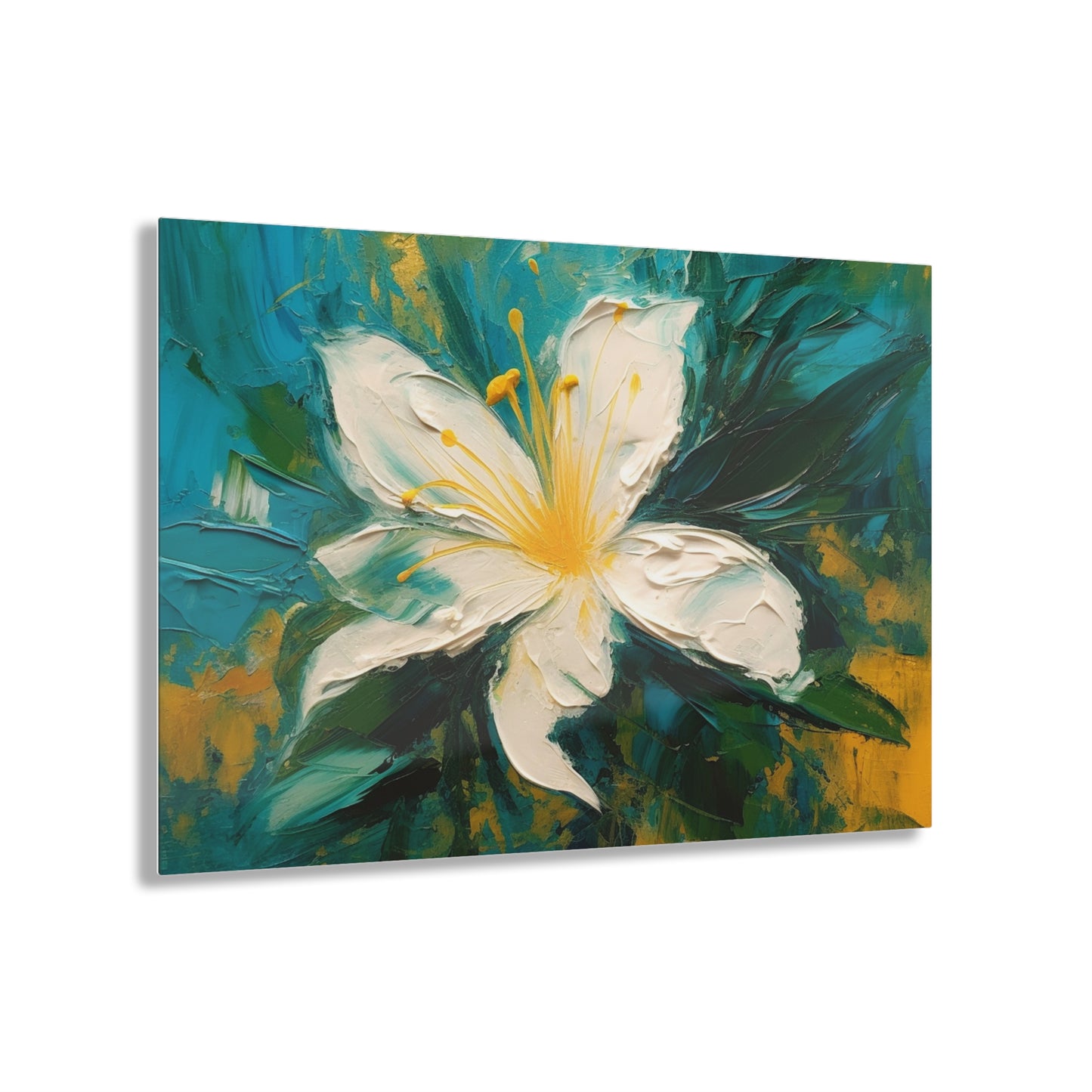 Floral Symphony: Acrylic Prints featuring an Abstract Oil Painting of Jasmine