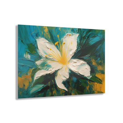 Floral Symphony: Acrylic Prints featuring an Abstract Oil Painting of Jasmine