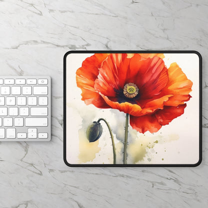 Stunning Poppy Flower Watercolor Gaming Mouse Pad: A Blossoming Experience